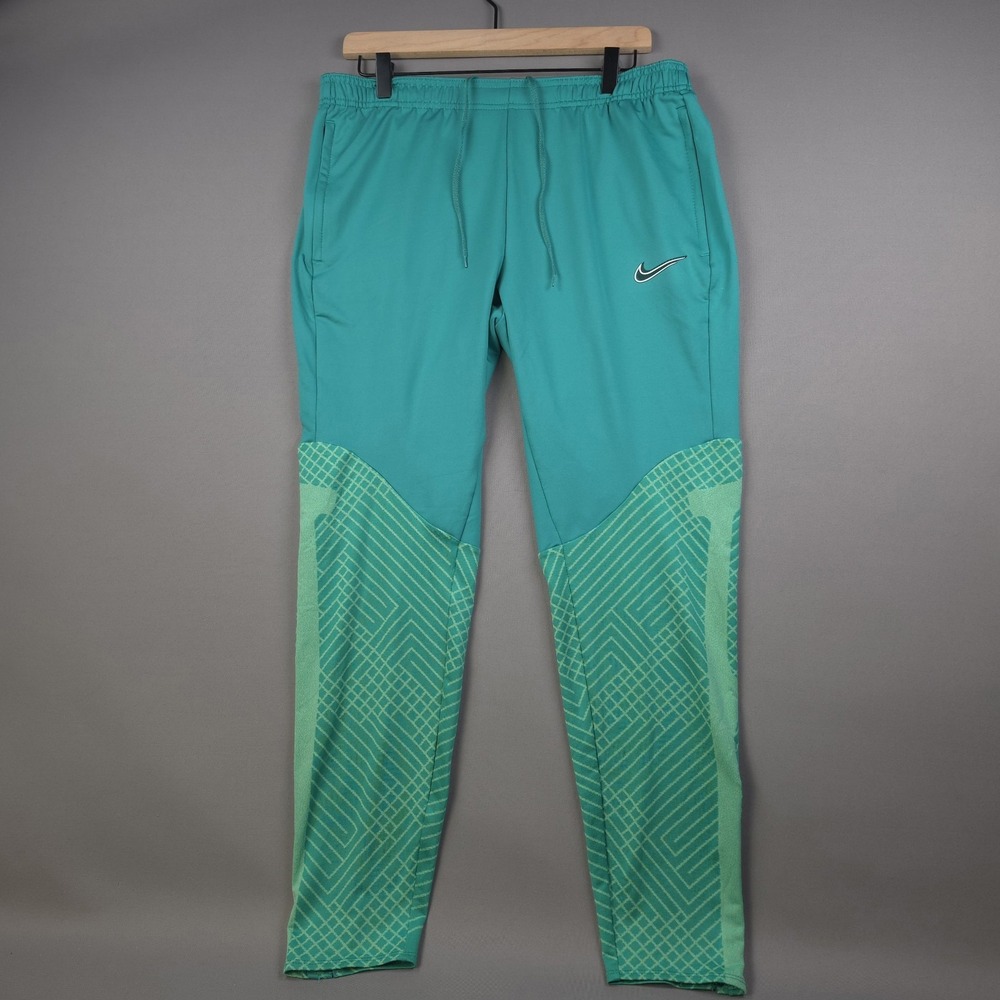 Nike Dri-FIT Strike Soccer Pants Womens L Neptune Green Tapered Ankle Zip Jogger